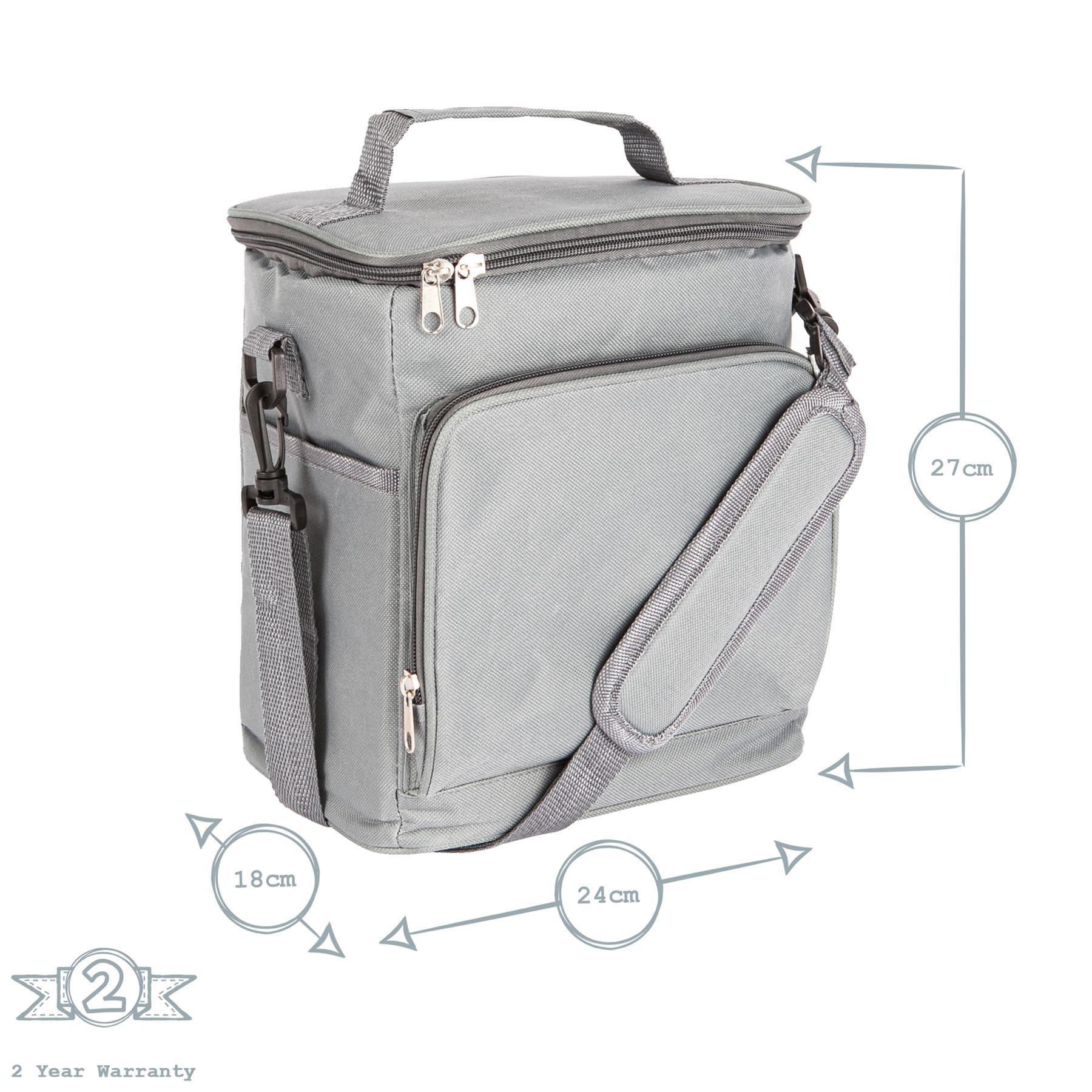 Grey Large Insulated Cool Bag